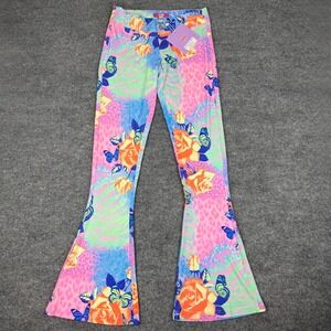NWT Elsie & Fred Flared Midnight Heartbreaker Trouser MultiColor Floral Festival